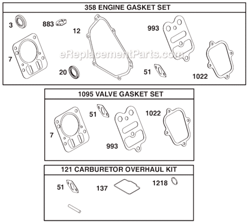 Page J Diagram and Parts List for 124435 8101 Briggs and Stratton Engine